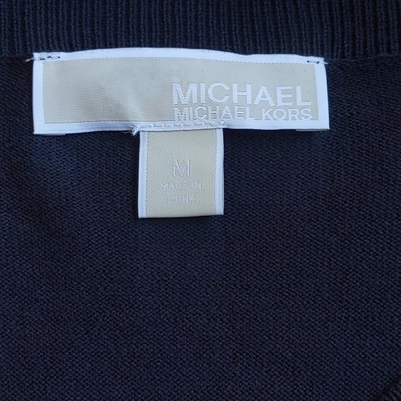 Michael Kors Black Off the Shoulder Ruffle V Neck Sweater - Picture 2 of 10